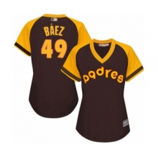 Women's San Diego Padres #49 Michel Baez Authentic Brown Alternate Cooperstown Cool Base Baseball Player Jersey
