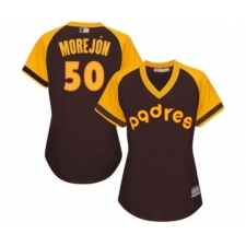 Women's San Diego Padres #50 Adrian Morejon Authentic Brown Alternate Cooperstown Cool Base Baseball Player Jersey