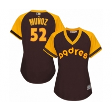 Women's San Diego Padres #52 Andres Munoz Authentic Brown Alternate Cooperstown Cool Base Baseball Player Jersey
