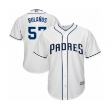 Youth San Diego Padres #57 Ronald Bolanos Authentic White Home Cool Base Baseball Player Jersey