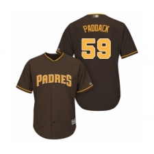 Youth San Diego Padres #59 Chris Paddack Authentic Brown Alternate Cool Base Baseball Player Jersey