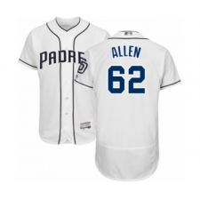Men's San Diego Padres #62 Austin Allen White Home Flex Base Authentic Collection Baseball Player Jersey