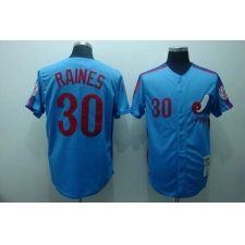 Mitchell and Ness Expos #30 Tim Raines Stitched Blue Throwback Baseball Jersey