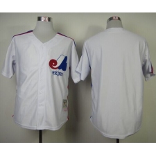 Mitchell And Ness Expos Blank White Throwback Stitched Baseball Jersey