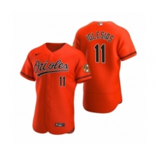 Men's Baltimore Orioles #11 Jose Iglesias Nike Orange Authentic 2020 Alternate Jersey