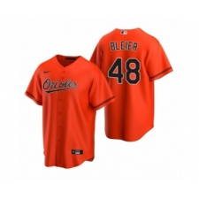 Youth Baltimore Orioles #48 Richard Bleier Nike Orange 2020 Replica Alternate Jersey
