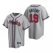 Men's Nike Atlanta Braves #19 Shane Greene Gray Road Stitched Baseball Jersey