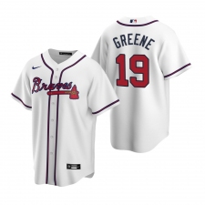 Men's Nike Atlanta Braves #19 Shane Greene White Home Stitched Baseball Jersey