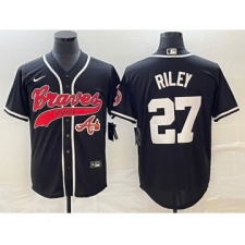 Men's Atlanta Braves #27 Austin Riley Black Cool Base Stitched Baseball Jersey