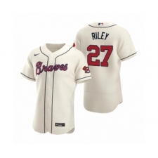 Men's Atlanta Braves #27 Austin Riley Nike Cream Authentic 2020 Alternate Jersey
