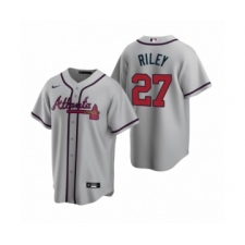 Women Atlanta Braves #27 Austin Riley Nike Gray 2020 Replica Road Jersey