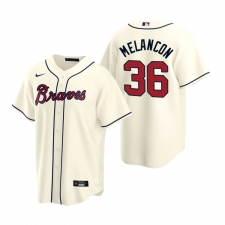 Men's Nike Atlanta Braves #36 Mark Melancon Cream Alternate Stitched Baseball Jersey