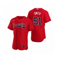 Men's Atlanta Braves #51 Will Smith Nike Red Authentic 2020 Alternate Jersey
