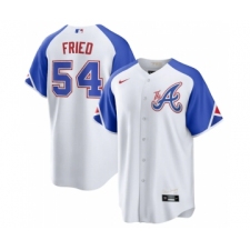 Men's Atlanta Braves #54 Max Fried White 2023 City Connect Cool Base Stitched Baseball Jersey