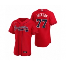 Men's Atlanta Braves #77 Luke Jackson Nike Red Authentic 2020 Alternate Jersey