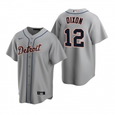Men's Nike Detroit Tigers #12 Brandon Dixon Gray Road Stitched Baseball Jersey
