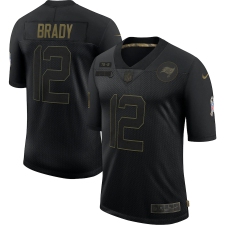 Men's Tampa Bay Buccaneers #12 Tom Brady Black Nike 2020 Salute To Service Limited Jersey