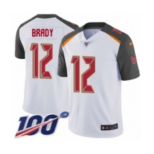 Men's Tampa Bay Buccaneers #12 Tom Brady White Vapor Untouchable Limited Player 100th Season Football Jersey