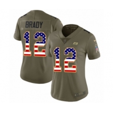 Women's Tampa Bay Buccaneers #12 Tom Brady Olive USA Flag Limited 2017 Salute To Service Jersey