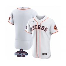 Men's Houston Astros Blank White 2022 World Series Champions Flex Base Stitched Baseball Jersey