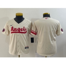 Youth Los Angeles Angels Blank Cream 2022 City Connect Cool Base Stitched Jersey