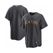Men's New York Yankees Blank Charcoal 2022 All-Star Cool Base Stitched Baseball Jersey