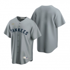 Men's Nike New York Yankees Blank Gray Cooperstown Collection Road Stitched Baseball Jerse