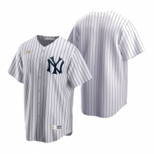 Men's Nike New York Yankees Blank White Cooperstown Collection Home Stitched Baseball Jersey