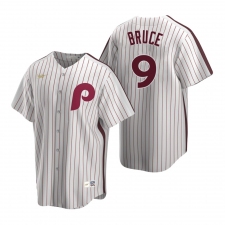 Men's Nike Philadelphia Phillies #9 Jay Bruce White Cooperstown Collection Home Stitched Baseball Jersey