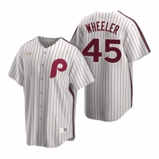 Men's Nike Philadelphia Phillies #45 Zack Wheeler White Cooperstown Collection Home Stitched Baseball Jersey