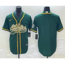 Men's Oakland Athletics Blank Green Cool Base Stitched Baseball Jersey