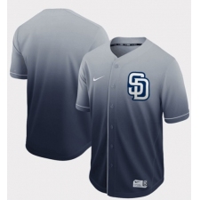 Men's Nike San Diego Padres Blank Navy Fade Authentic Stitched Baseball Jersey