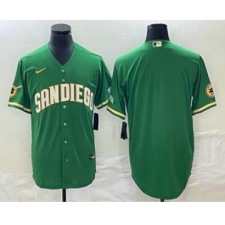 Men's San Diego Padres Blank Green Cool Base Stitched Baseball Jersey