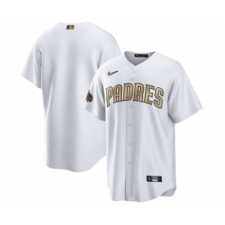 Men's San Diego Padres Blank White 2022 All-Star Cool Base Stitched Baseball Jersey