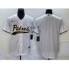 Men's San Diego Padres Blank White Cool Base Stitched Baseball Jersey