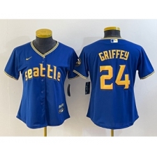Youth Seattle Mariners Blank Blue 2023 City Connect Cool Base Stitched Jersey