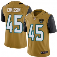 Men's Jacksonville Jaguars #45 K'Lavon Chaisson Gold Stitched NFL Limited Rush Jersey