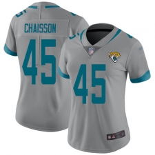 Women's Jacksonville Jaguars #45 K'Lavon Chaisson Silver Stitched NFL Limited Inverted Legend Jersey