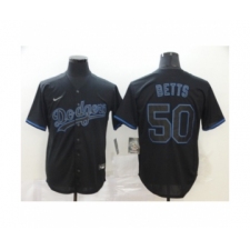 Men's Los Angeles Dodgers #50 Mookie Betts Black Shadow 2020 Cool Base Jersey