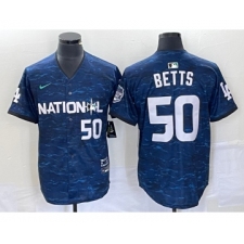 Men's Nike Los Angeles Dodgers #50 Mookie Betts Number Royal 2023 All star Cool Base Stitched Jersey