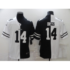 Men's Buffalo Bills #14 Stefon Diggs Split Black-White Fashion Football Limited Jersey
