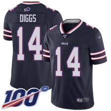 Youth Buffalo Bills #14 Stefon Diggs Navy Stitched Limited Inverted Legend 100th Season Jersey