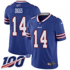 Youth Buffalo Bills #14 Stefon Diggs Royal Blue Team Color Stitched 100th Season Vapor Untouchable Limited Jersey