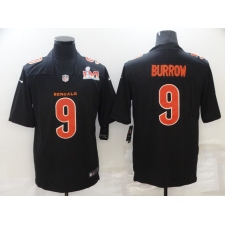 Men's Cincinnati Bengals #9 Joe Burrow Nike Black Super Bowl LVI Bound Limited Fashion Jersey
