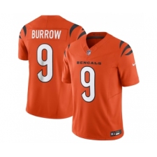 Men's Nike Cincinnati Bengals #9 Joe Burrow Orange 2023 F.U.S.E. Vapor Untouchable Limited Stitched Jersey