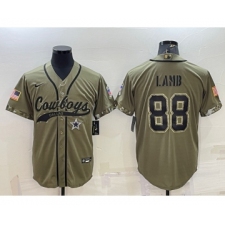 Men's Dallas Cowboys #88 CeeDee Lamb 2022 Olive Salute to Service Cool Base Stitched