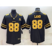 Men's Dallas Cowboys #88 CeeDee Lamb Black Gold Edition With 1960 Patch Limited Stitched Football Jersey