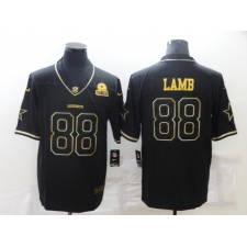 Men's Dallas Cowboys #88 CeeDee Lamb Black Gold Throwback Limited Jersey