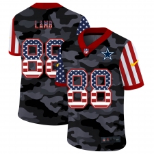 Men's Dallas Cowboys #88 CeeDee Lamb Camo Flag Nike Limited Jersey