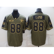 Men's Dallas Cowboys #88 CeeDee Lamb Gold 2021 Salute To Service Limited Player Jersey